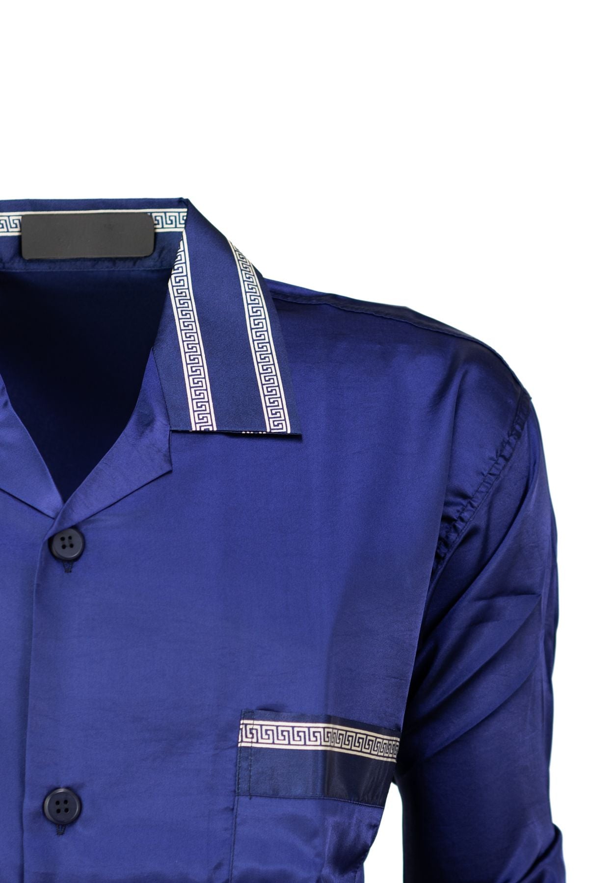 Erkek Klasik Model Pijama Takımı Premium ipeksi Saten Kumaş Cepi Şık Çizgili Rahat Tam Kalıp